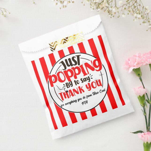 just popping by to say thanks popcorn volunteer favour bag (Sealed)