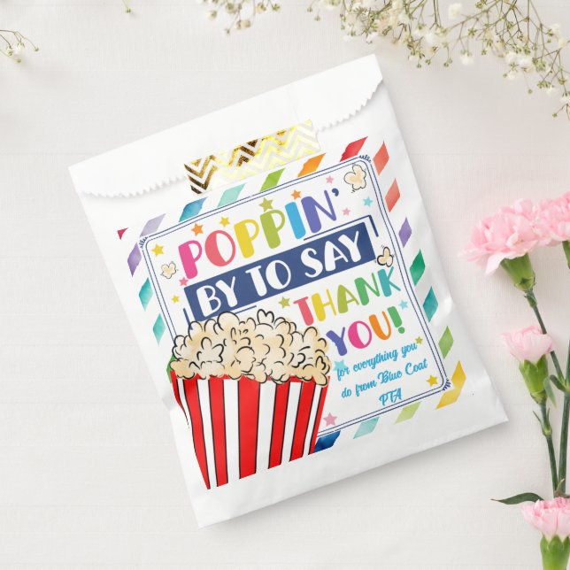 just popping by to say thanks popcorn volunteer favour bag (Sealed)