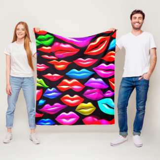 Just Pretty Lips Fleece Blanket