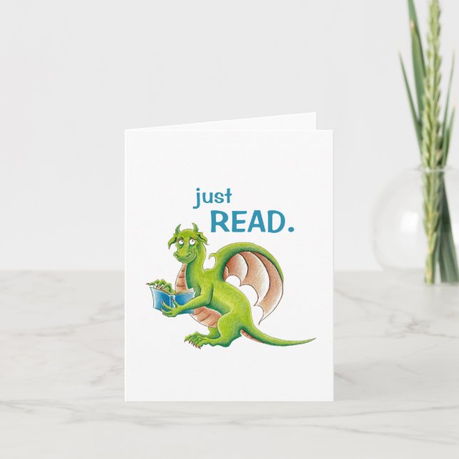 Just Read Dragon greeting card (Front)