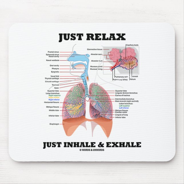 Just Relax Just Inhale and Exhale (Respiratory) Mouse Pad (Front)