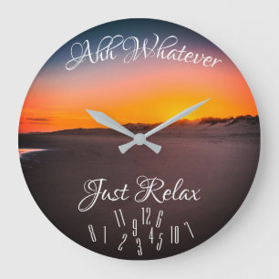 Just Relax with Fallen Numbers with Sunset - Large Clock