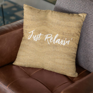 Just Relaxin' Shoreline Grass & Sand Throw Pillow