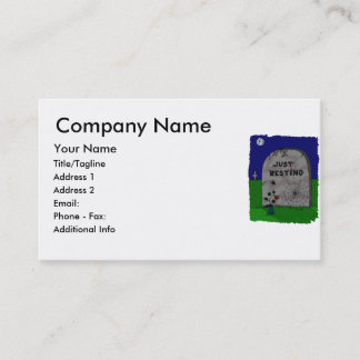 Just Resting Headstone Business Card