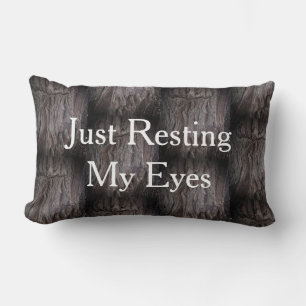 Just Resting My Eyes Abstract Rustic Dad Joke Lumbar Pillow