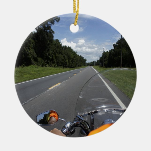 Just Ride Ceramic Ornament (Front)