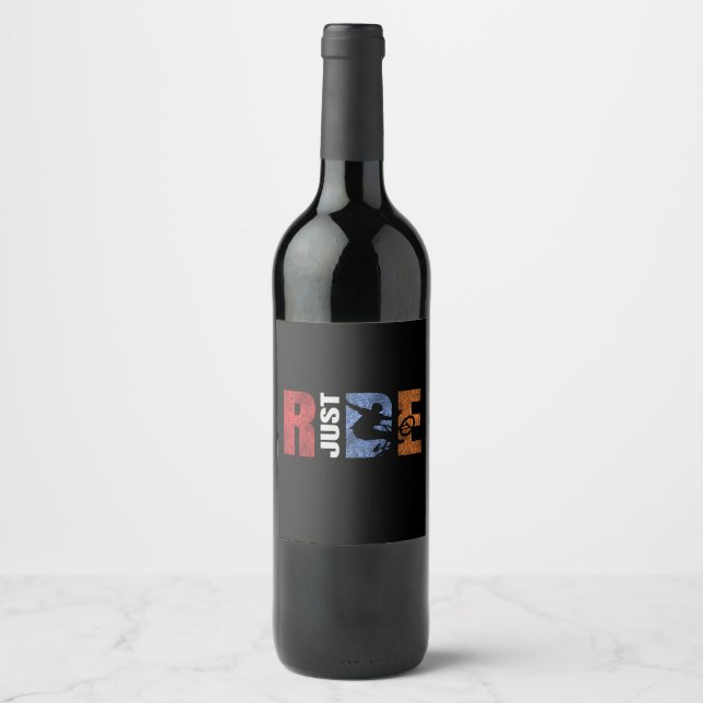 just ride design graphic vector wine label (Front)