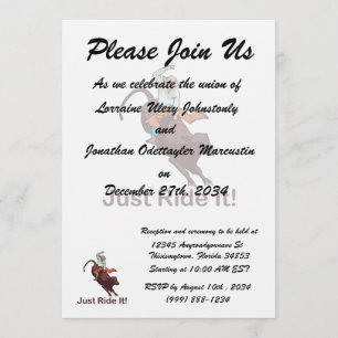Just Ride It Cowboy and Bull Invitation