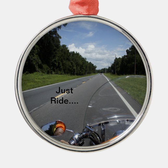 Just Ride Metal Ornament (Front)
