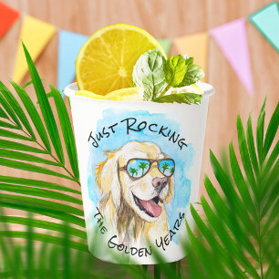 Just Rocking The Golden Years Funny Pun Retirement Paper Cups