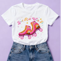 Just Roll With It Roller Skating Teen Retro Pink