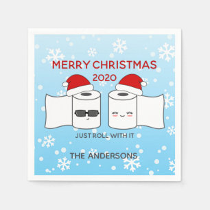 Just Roll With It Toilet Paper Funny Covid-19 2020 Napkin