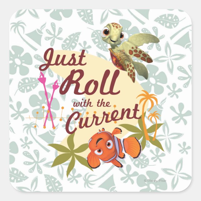 Just Roll with the Current Square Sticker (Front)