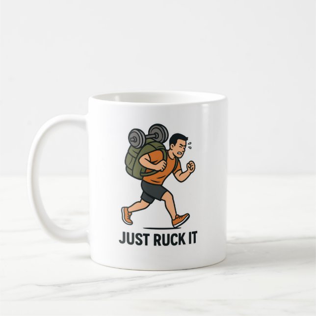 Just Ruck It Funny Fitness Mug – Perfect Gift for  (Gauche)