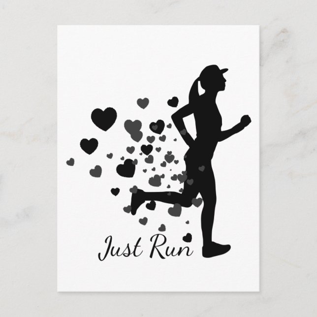 Just Run Custom Name Runners Marathon Racing Event Postcard (Front)