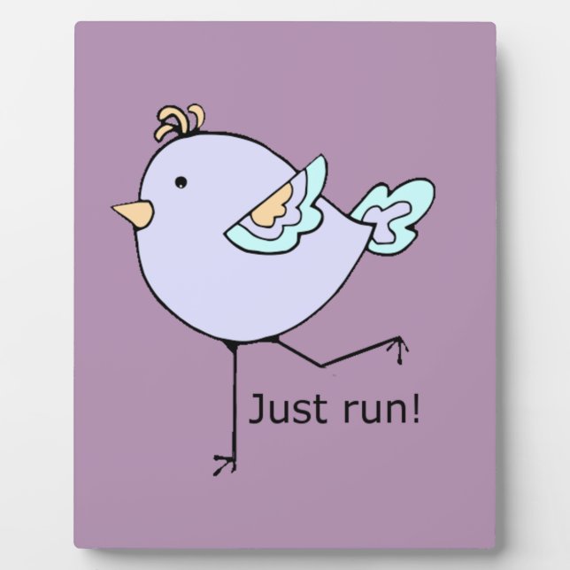Just Run Motivational Quote for Running Fans Plaque (Front)