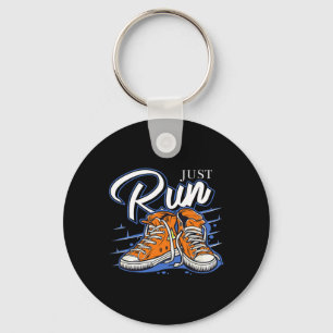 Just Run Runner Biathlon Jogging Triathlon Running Keychain