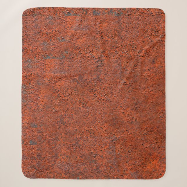 Just rust rust rusted iron metal sherpa blanket (Front)