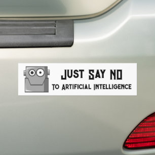Just Say No to Artificial Intelligence Postcard Bumper Sticker