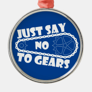 Just Say No To Gears Metal Ornament
