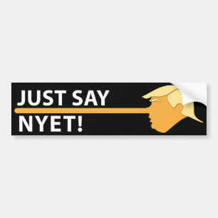 Just Say Nyet (on black) Bumper Sticker