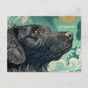 Just Saying Hello Dog Postcard