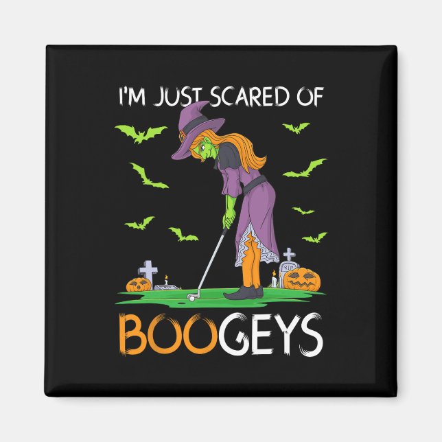 Just Scared Of Bogeys Witch Golf Halloween  Magnet (Front)