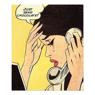 Just Send Chocolate Vintage comic art Photo Print