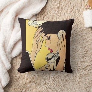 Just Send Chocolate Vintage comic art Throw Pillow