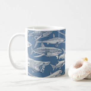 just sharks cobalt denim coffee mug
