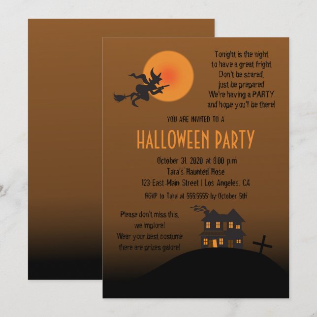 Just Show Up Halloween Party Invitation (Front/Back)