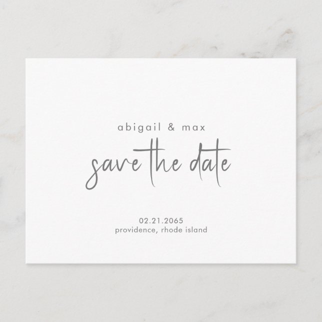 Just Simple Wedding Save the Date Postcard (Front)