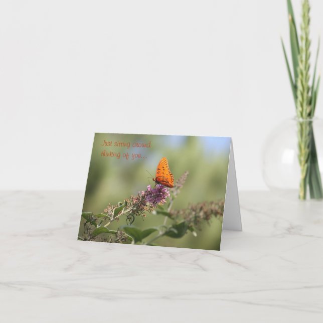 Just sitting around thinking of you card (Front)