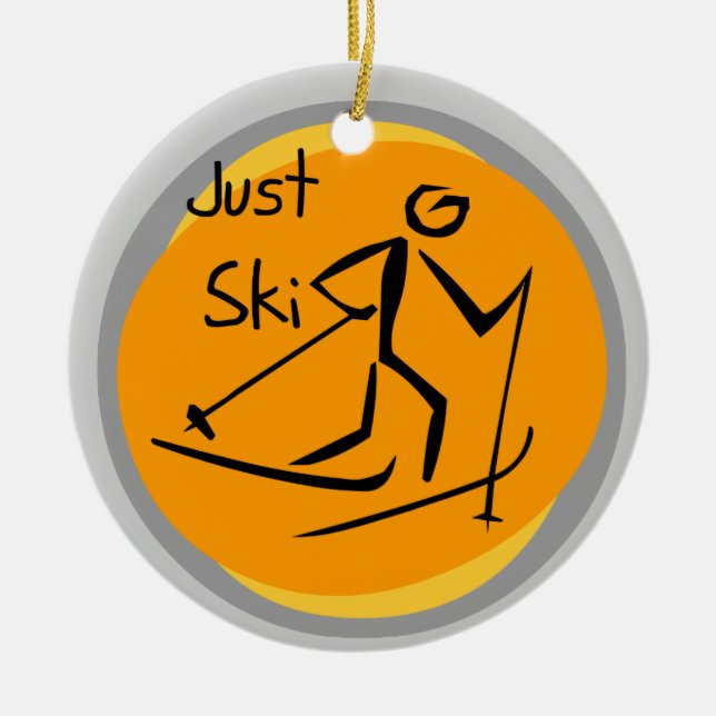 Just Ski T-shirts and Gifts Ceramic Ornament (Front)