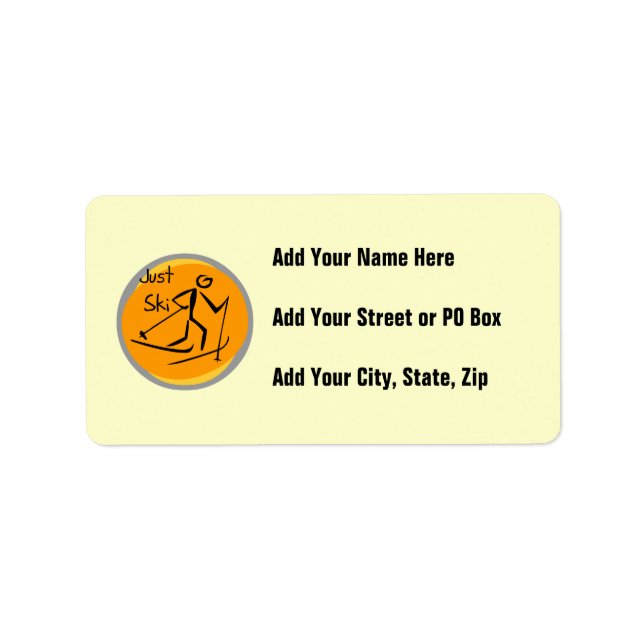 Just Ski T-shirts and Gifts Label (Front)
