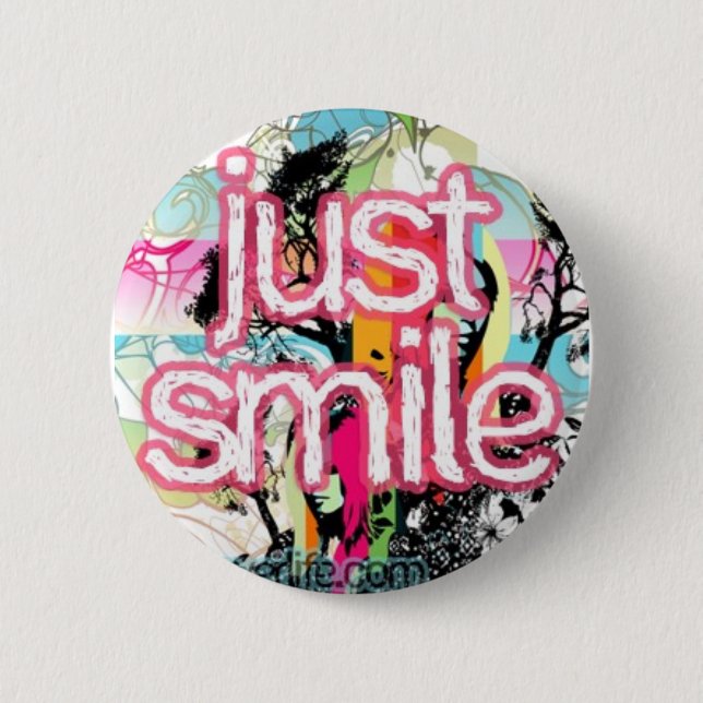 just smile 2 inch round button (Front)