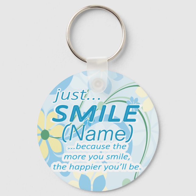 Just Smile Add a Name Keychain (Front)
