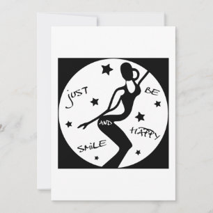 Just Smile And Be Happy, Funny Stick woman Holiday Card