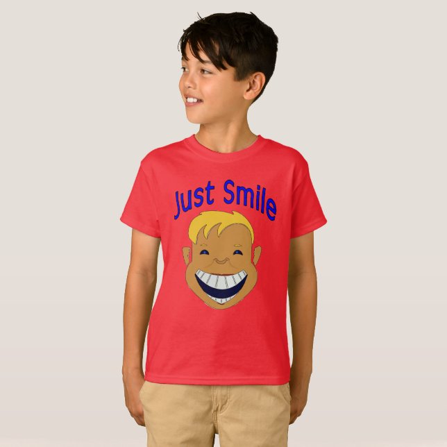 Just Smile, boy face T-Shirt (Front Full)