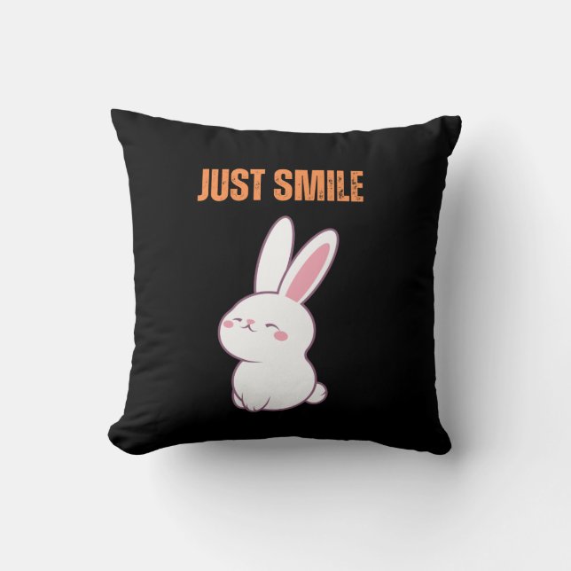 Just Smile–Inspirational Decorative Throw Pillowo Pillow (Front)