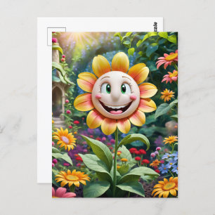 Just Smile, Smiling face in clouds, Postcrossing Postcard