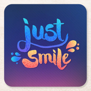 Just Smile Square Paper Coaster