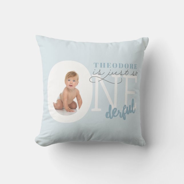 just so ONEderful Throw Pillow (Front)