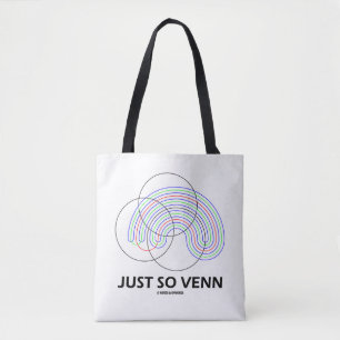 Just So Venn Venn Diagram Math Geek Humour Tote Bag