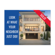 Just Sold - Fun Postcard - Blue