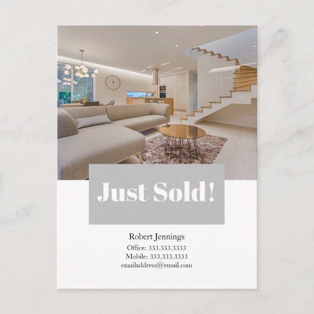 Just Sold Photo Postcard (Front)