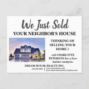 Just Sold Real Estate Marketing  Postcard