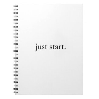 Just Start Inspiring Quote Spiral Photo Notebook