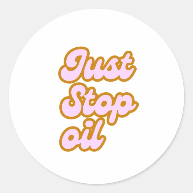 Just Stop Oil Classic Round Sticker (Front)