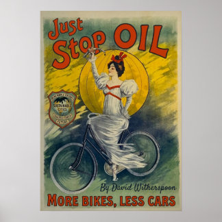 Just Stop Oil Mug More Bikes Less Cars Activist Poster